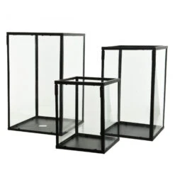 Kaemingk Lanterna In Vetro Con Cornice In Ferro