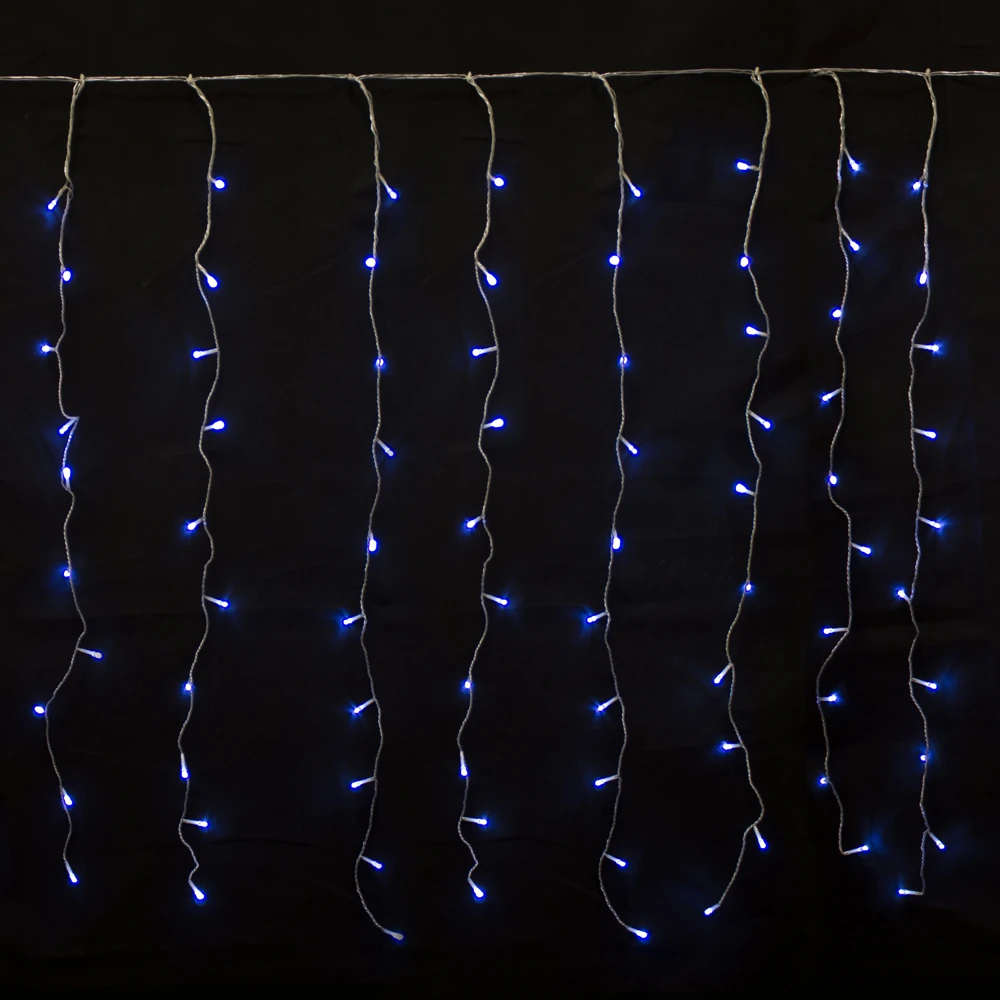 Prequ Tenda Luminosa A Cascata, 600 Led, 4x1,5 Metri, Luce Fredda, Giochi Luce, Memory Controller, Prolungabile, Cavo Trasparente