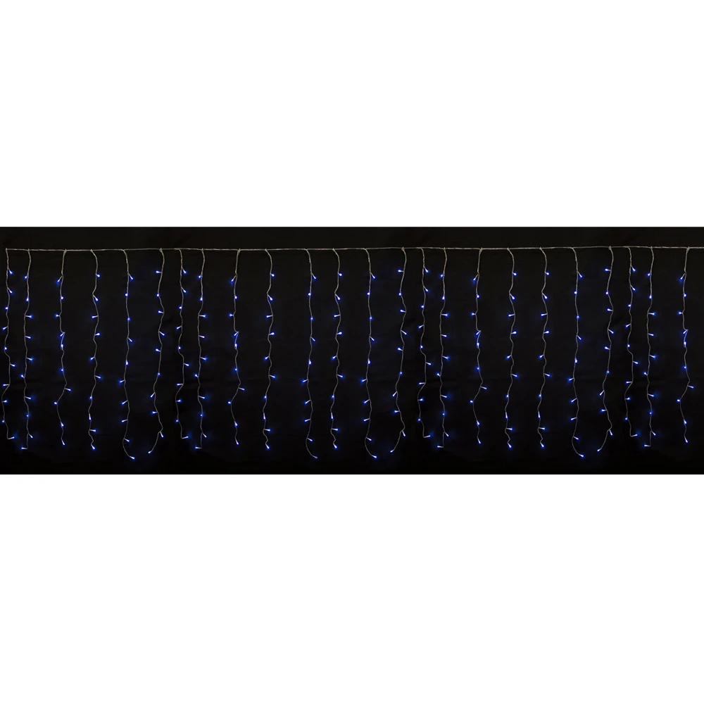 Prequ Tenda Luminosa A Cascata, 600 Led, 4x1,5 Metri, Luce Fredda, Giochi Luce, Memory Controller, Prolungabile, Cavo Trasparente - immagine 2