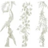 Ghirlanda Natalizia Foglie Pendenti Da 180 Cm Bianca