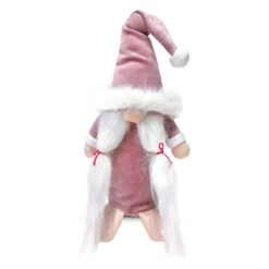Christmas Decoration Gnomo Di Natale In Velluto Rosa