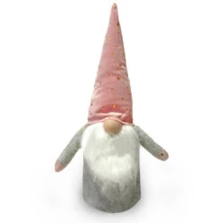 Christmas Decoration Gnomo Con Cappello Rosa A Stelle